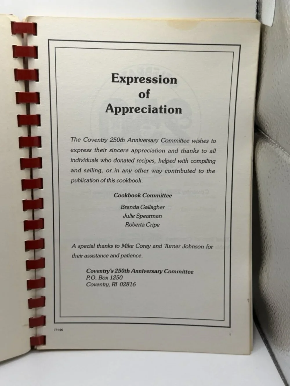 Coventry’s 250th Anniversary Commerative Cookbook‎